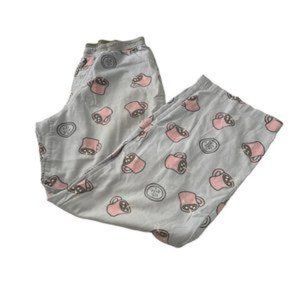 Life is Good Pajama Pants Medium Blue Coffee Mug Hot Chocolate Sleep Lounge